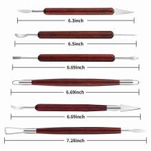 Ensemble d’Outils de Poterie 6 Pièces – Sculpture Argile & Céramique – Manche en Bois