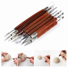 Ensemble d’Outils de Poterie 6 Pièces – Sculpture Argile & Céramique – Manche en Bois