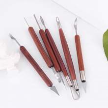 RAYART - Ensemble d’Outils de Poterie 6 Pièces – Sculpture Argile & Céramique – Manche en Bois - Tunisie Meilleur Prix (Beaux-Ar