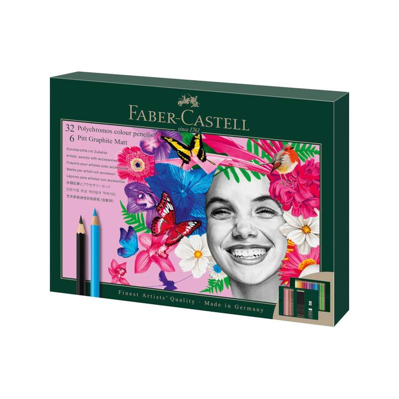 RAYART - 🎨 Coffret Faber-Castell Polychromos + Pitt Graphite Matt – 40 pièces - Tunisie Meilleur Prix (Beaux-Arts, Graphique, Pe