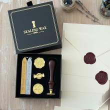 💌 Coffret Tampons & Cire à Cacheter – Kit de Sceau Artistique
