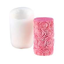 🌸 Moule à Bougie en Forme de Fleur Cylindrique 3D – Silicone Souple Haute Qualité