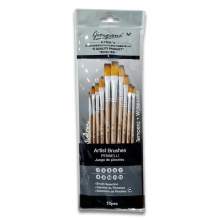 🖌️ Pochette de 10 Pinceaux Plats – Giorgione