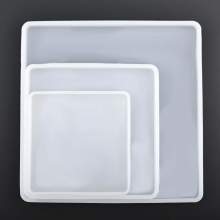 Lot 3 Moules Carrés Silicone – Résine Époxy DIY | Plateaux & Bijoux