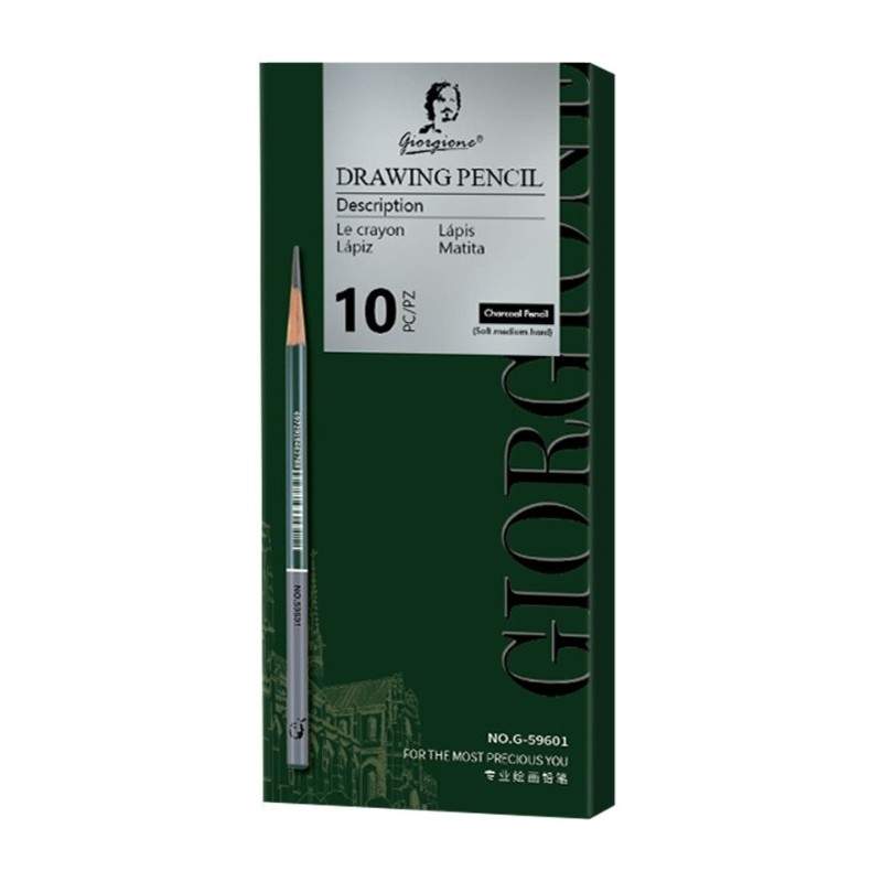 Boîte 10 Crayons Graphite – Giorgione | Qualité Supérieure Dessin