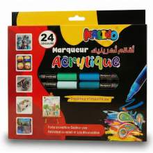 Coffret Premium 24 Marqueurs Acryliques Kalino - Palette Complète Couleurs Vives