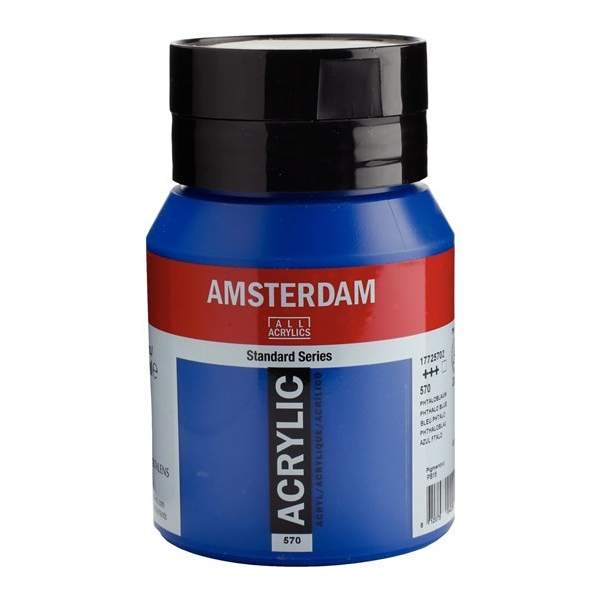 RAYART - Amsterdam Standard Series Acrylique Pot 500 ml Bleu phtalo 570 - Tunisie Meilleur Prix (Beaux-Arts, Graphique, Peinture