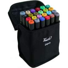 Trousse de 24 Feutres Marqueurs Double Pointe - Style "Touch"
