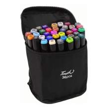 Trousse de 36 Feutres Marqueurs Double Pointe - Style "Touch"