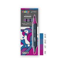 RAYART - Set 4 Marqueurs Double Pointe Alcool Carioca Plus - Tons Violets - Tunisie Meilleur Prix (Beaux-Arts, Graphique, Peintu