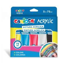 Boîte de 5 Peintures Acrylique CARIOCA - 75 ml