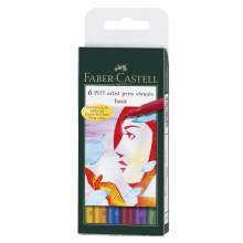 RAYART - Pochette De 6 Feutres Pitt Artist Pen Brush ton Basic - Faber Castell - Tunisie