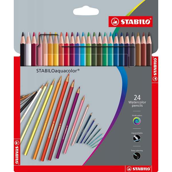 RayArt  Crayon de couleurs aquarelle de 24 Faber Castell