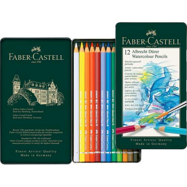 RAYART - Boîte métal – 12 Crayons aquarelle ALBRECHT DÜRER – Faber-Castell - Tunisie Meilleur Prix (Beaux-Arts, Graphique, Peint