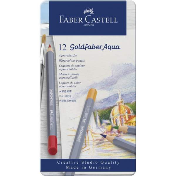 RAYART - Boite métal de 12 Crayon aquarelle Goldfaber Aqua - Faber Castell - Tunisie Meilleur Prix (Beaux-Arts, Graphique, Peint
