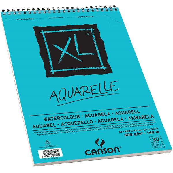 RAYART - Album Papier Aquarelle XL A3 – 30 Feuilles – 300g/m² – Canson - Tunisie Meilleur Prix (Beaux-Arts, Graphique, Peinture,
