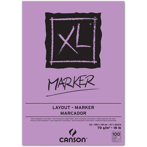 RAYART - Canson XL Marker A3 100 feuilles 70g/m² - Tunisie Meilleur Prix (Beaux-Arts, Graphique, Peinture, Acrylique, Huile, Aqu