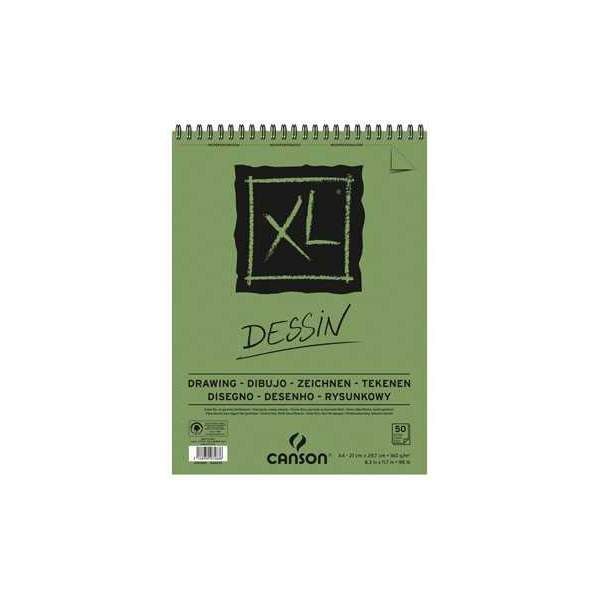 RAYART - Album Dessin XL Grain léger A4 160 g/m², 50 F  Blanc 21 x 29.7 cm - Canson Tunisie