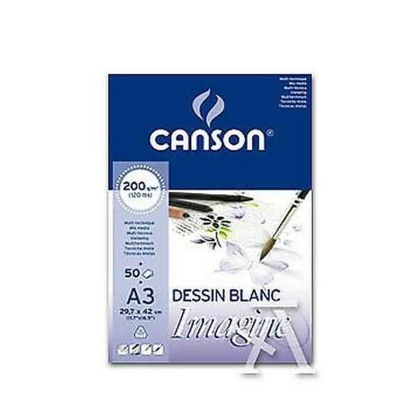 RAYART - Bloc de 50 feuilles de papier dessin IMAGINE Mix Media 200g A3 - Canson - Tunisie Meilleur Prix (Beaux-Arts, Graphique,