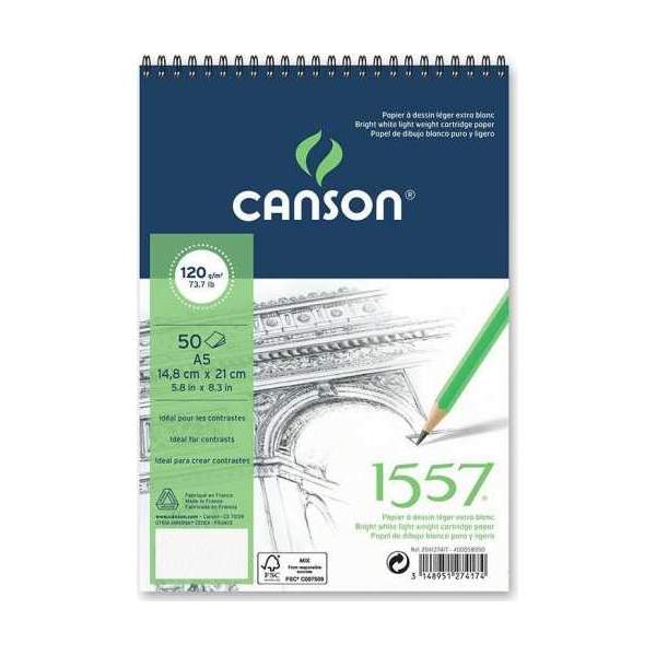 RayArt  Canson 1557 Papier à dessin A5+ 180G/M² - Canson