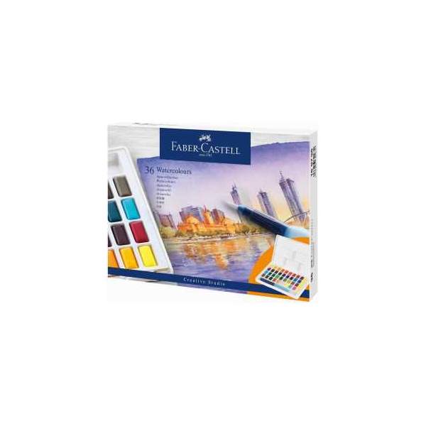 RAYART - Aquarelles en godets, boîte de 36 Faber Castell - Tunisie Meilleur Prix (Beaux-Arts, Graphique, Peinture, Acrylique, Hu