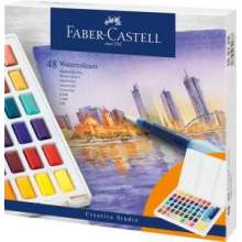 RAYART - Aquarelles en godets, boîte de 48 Faber Castell - Tunisie Meilleur Prix (Beaux-Arts, Graphique, Peinture, Acrylique, Hu