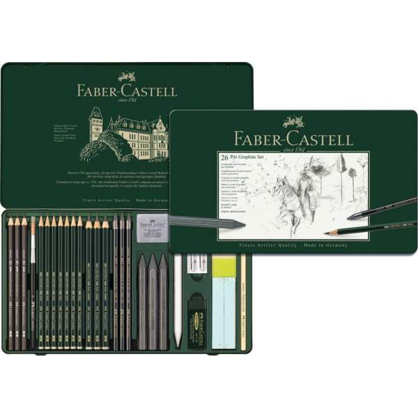 RAYART - Ensemble Pitt Monochrome, boîte de 26 Faber Castell - Tunisie