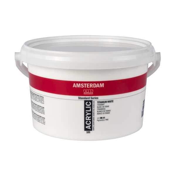 RAYART - Standard Series Acrylique Seau 2500 ml Blanc de titane 105 Amsterdam - Tunisie Meilleur Prix (Beaux-Arts, Graphique, Pe