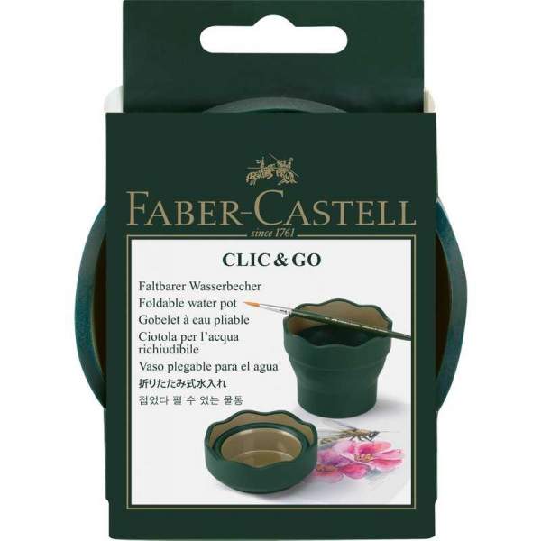 RAYART - Tasse à eau Clic & Go, vert foncé - Faber castell - Tunisie Meilleur Prix (Beaux-Arts, Graphique, Peinture, Acrylique, 