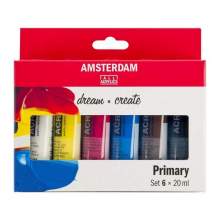 RAYART - Set Primaire d’acryliques série Standard 6 x 20 ml Amsterdam - Tunisie