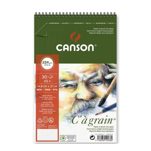 RAYART - Album C à Grain A5+ 224G 30 feuilles Canson - Tunisie Meilleur Prix (Beaux-Arts, Graphique, Peinture, Acrylique, Huile,