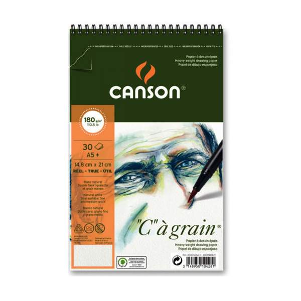 RAYART - Album Canson “C” à Grain – A5+ – 30 feuilles – 180 g/m² - Tunisie Meilleur Prix (Beaux-Arts, Graphique, Peinture, Acryl