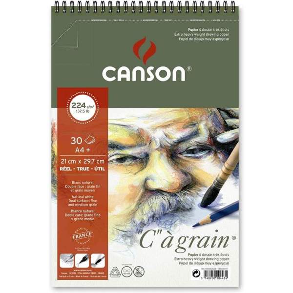 RAYART - Album Canson “C” à Grain Spiral Notebook – A4+ – 30 feuilles – 224 g/m² - Tunisie Meilleur Prix (Beaux-Arts, Graphique,