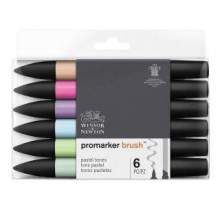 RAYART - Set Promarker Brush 6 tons pastel - Winsor & Newton - Tunisie