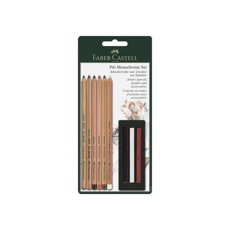 RAYART - Set crayon Pitt monochrome 9 pièces Faber Castell - Tunisie Meilleur Prix (Beaux-Arts, Graphique, Peinture, Acrylique, 