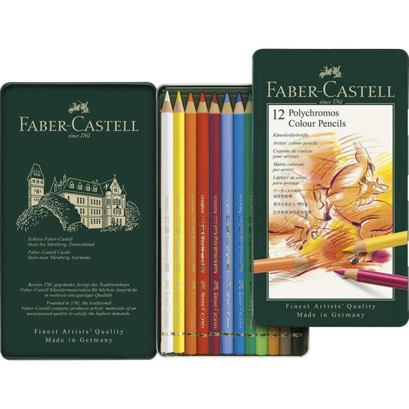 RAYART - Faber-Castell – Crayons de Couleur Polychromos – Boîte 12 couleurs - Tunisie Meilleur Prix (Beaux-Arts, Graphique, Pein