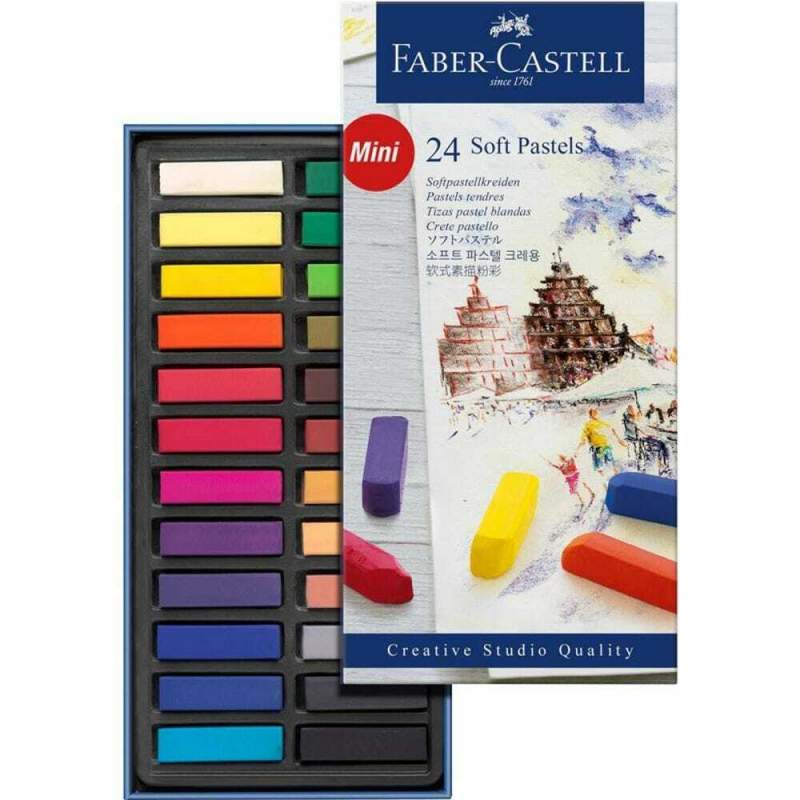 RAYART - Faber-Castell – Mini Pastels Tendres – Coffret 24 couleurs - Tunisie Meilleur Prix (Beaux-Arts, Graphique, Peinture, Ac