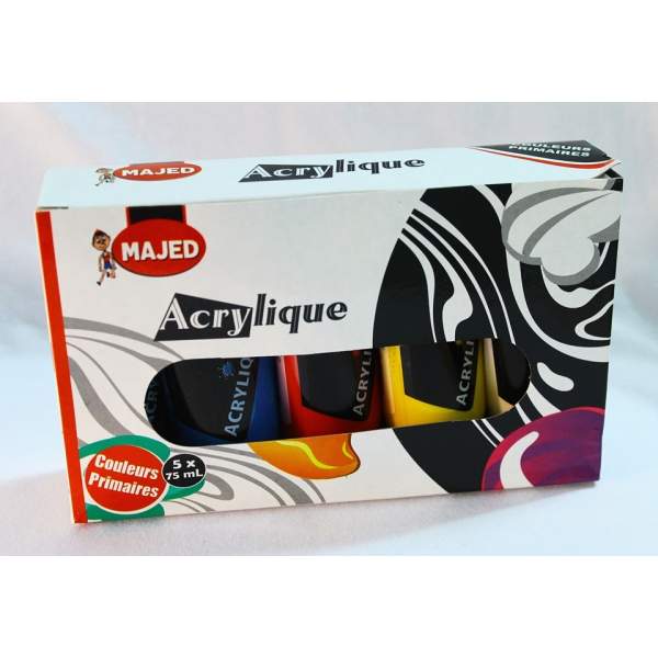 RAYART - Coffret acrylique 5*75 ML - Majed - Tunisie Meilleur Prix (Beaux-Arts, Graphique, Peinture, Acrylique, Huile, Aquarelle