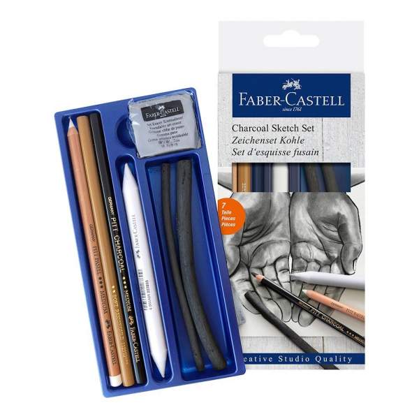 RAYART - Faber-Castell – Set de Dessin Fusain - Tunisie Meilleur Prix (Beaux-Arts, Graphique, Peinture, Acrylique, Huile, Aquare