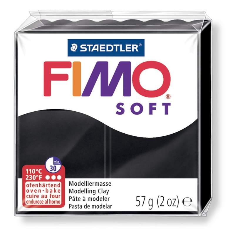 RAYART - Pâte Fimo soft Noir 9 - 57 gr - Tunisie Meilleur Prix (Beaux-Arts, Graphique, Peinture, Acrylique, Huile, Aquarelle, Sc