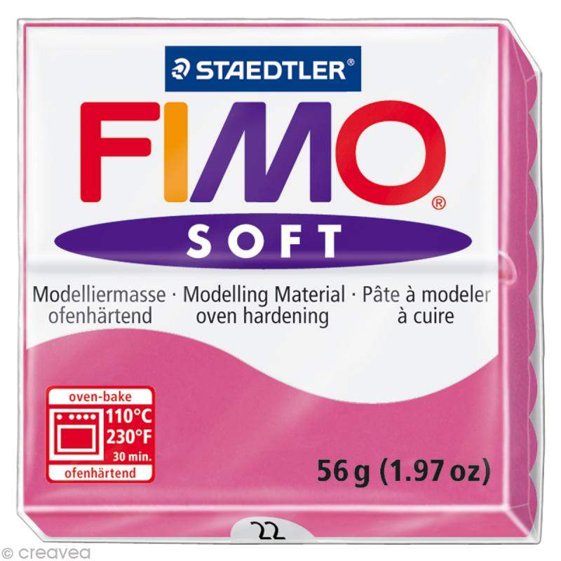 RAYART - Pâte Fimo soft framboise 22  - 57 gr - Tunisie Meilleur Prix (Beaux-Arts, Graphique, Peinture, Acrylique, Huile, Aquare