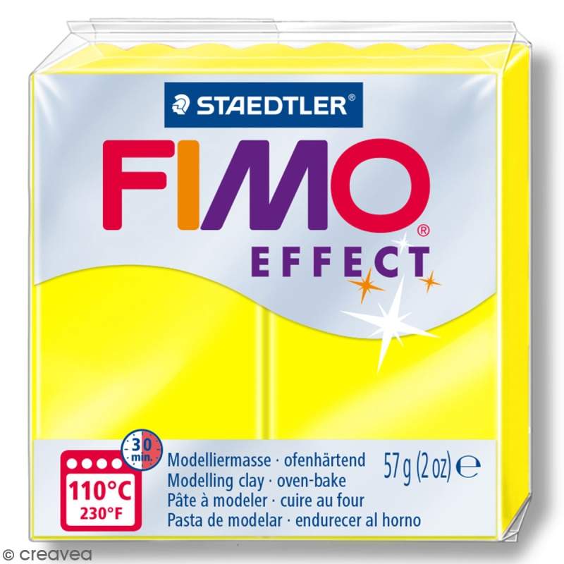 RAYART - Pâte Fimo effect Neon Jaune 101 - 57 gr - Tunisie Meilleur Prix (Beaux-Arts, Graphique, Peinture, Acrylique, Huile, Aqu