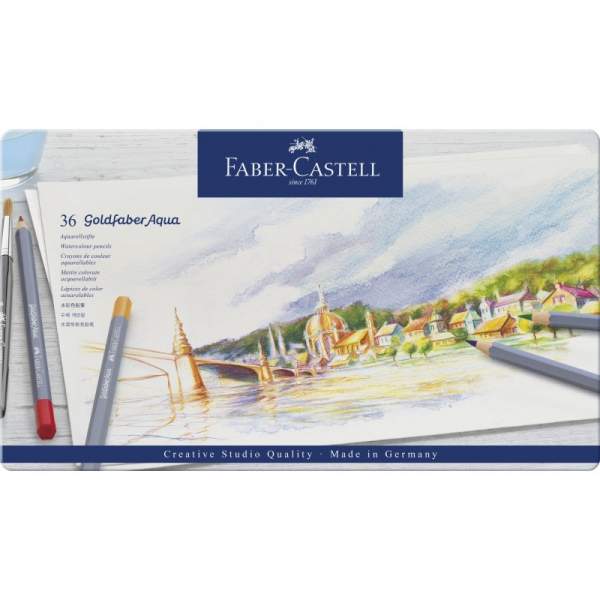 RAYART - Boite métal de 36 Crayon aquarelle Goldfaber Aqua - Faber Castell - Tunisie Meilleur Prix (Beaux-Arts, Graphique, Peint