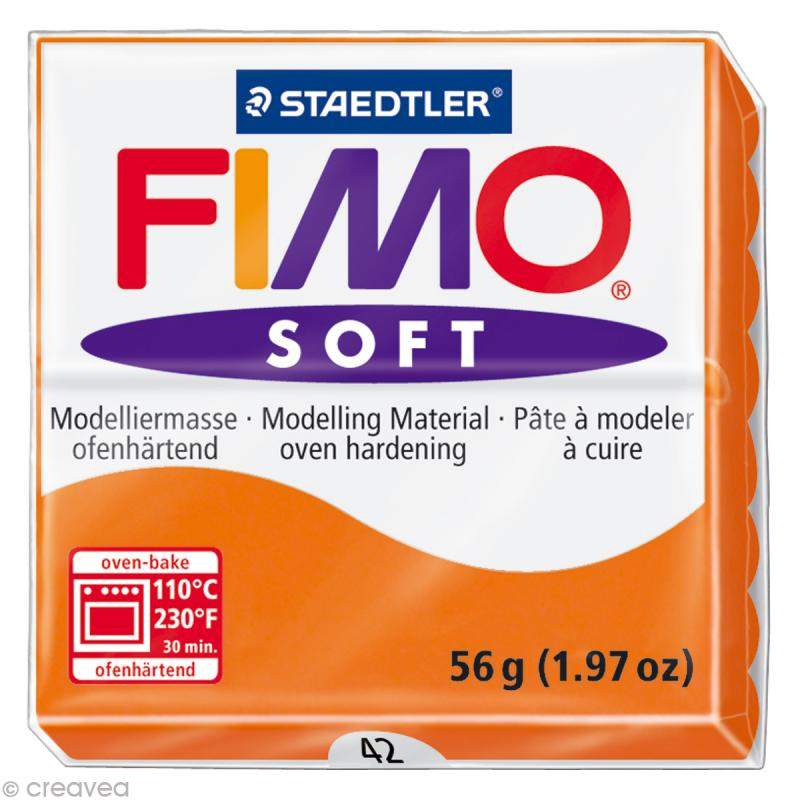 RAYART - Pâte Fimo soft Mandarine 42 - 57 gr - Tunisie Meilleur Prix (Beaux-Arts, Graphique, Peinture, Acrylique, Huile, Aquarel