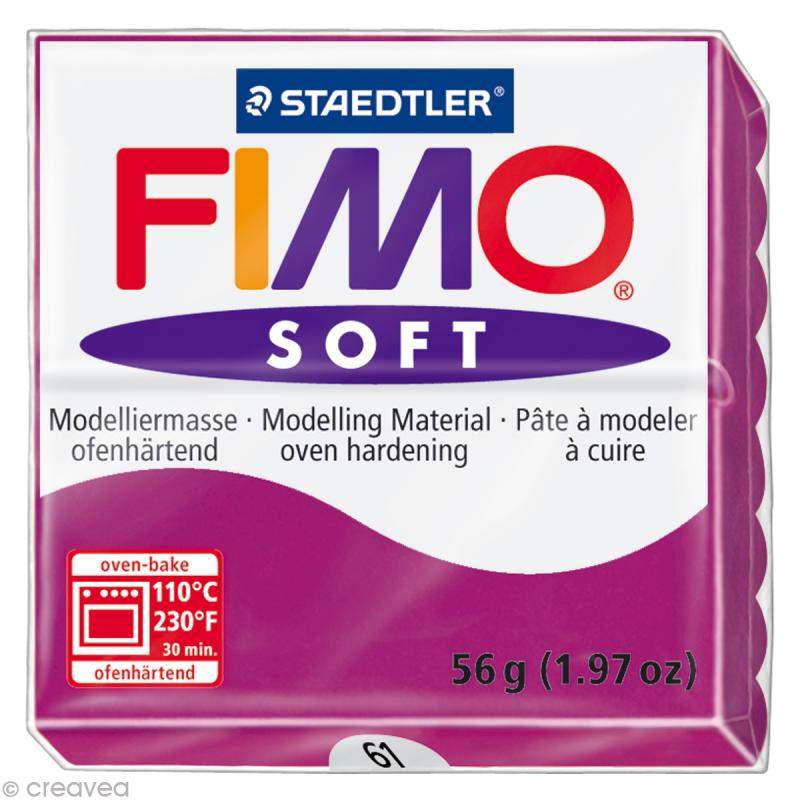 RAYART - Pâte Fimo soft violet pourpre 61 - 57 gr - Tunisie Meilleur Prix (Beaux-Arts, Graphique, Peinture, Acrylique, Huile, Aq