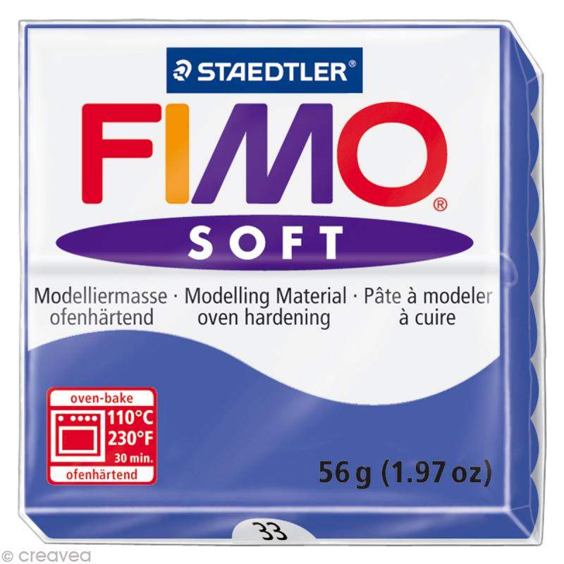 RAYART - Pâte Fimo soft Bleu brillant 33 - 57 gr - Tunisie Meilleur Prix (Beaux-Arts, Graphique, Peinture, Acrylique, Huile, Aqu