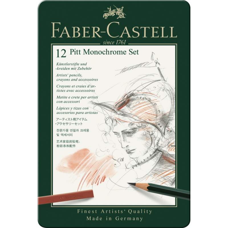 RAYART - Ensemble Pitt Monochrome, boîte de 12 Faber Castell - Tunisie Meilleur Prix (Beaux-Arts, Graphique, Peinture, Acrylique