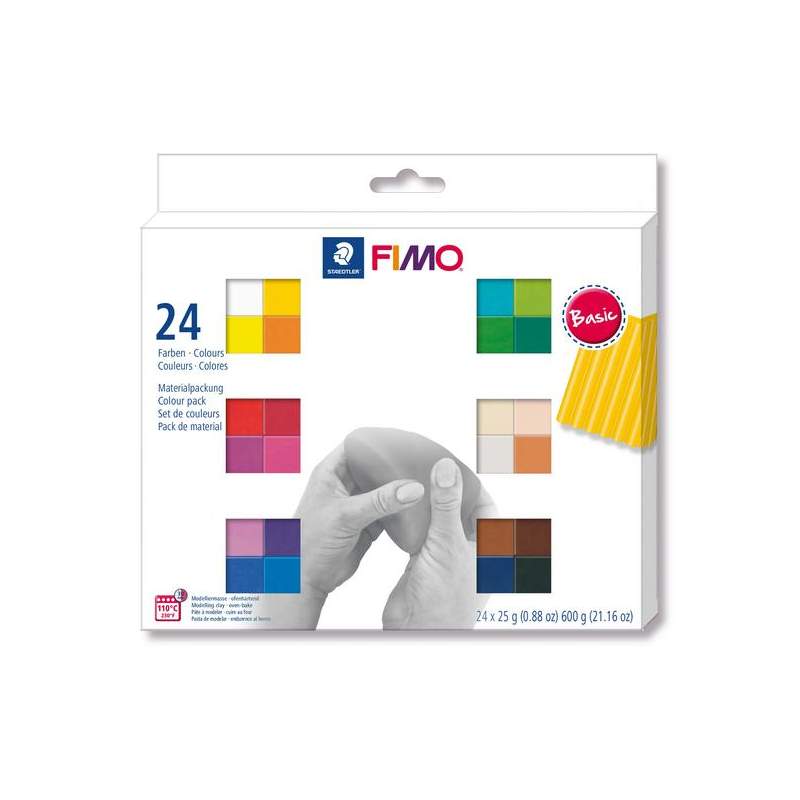 RAYART - Coffret Pâte Fimo Soft - Couleurs Basic - 24 x 25 g - Tunisie Meilleur Prix (Beaux-Arts, Graphique, Peinture, Acrylique