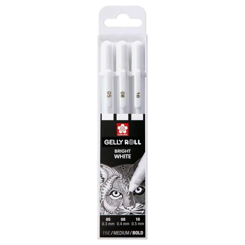 RAYART - Set de 3 stylos Gelly Roll brillant Fin/Medium/Gras Sakura - Tunisie Meilleur Prix (Beaux-Arts, Graphique, Peinture, Ac