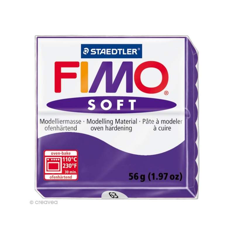 RAYART - Pâte Fimo soft Violet prune 63 - 57 gr - Tunisie Meilleur Prix (Beaux-Arts, Graphique, Peinture, Acrylique, Huile, Aqua